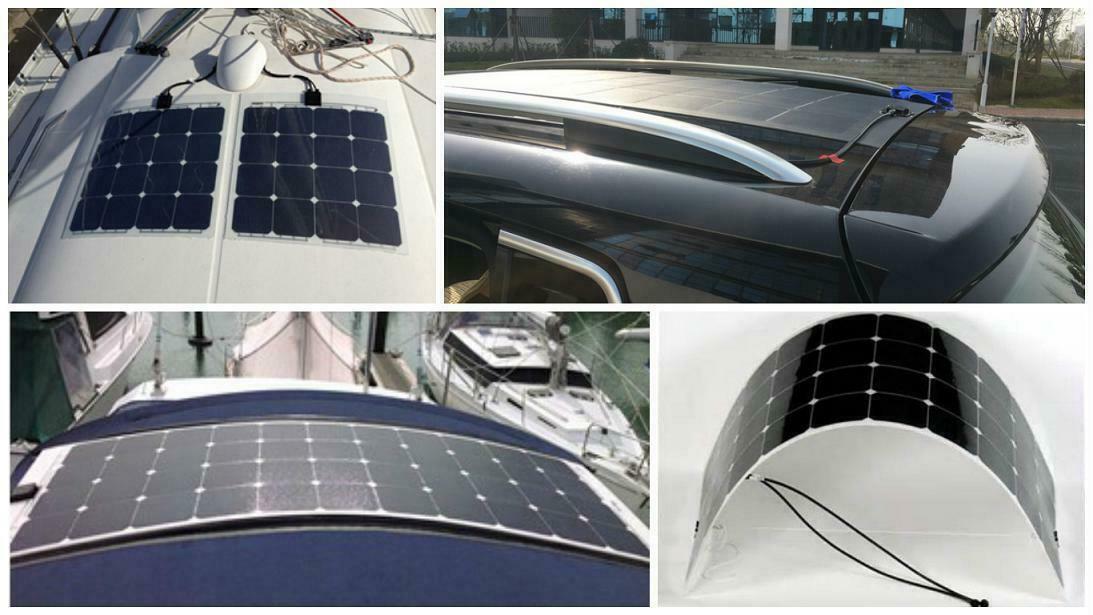 12V 350W Flexible Mono Solar Panel RV Caravan Camping Battery Charge Portable - Office Catch
