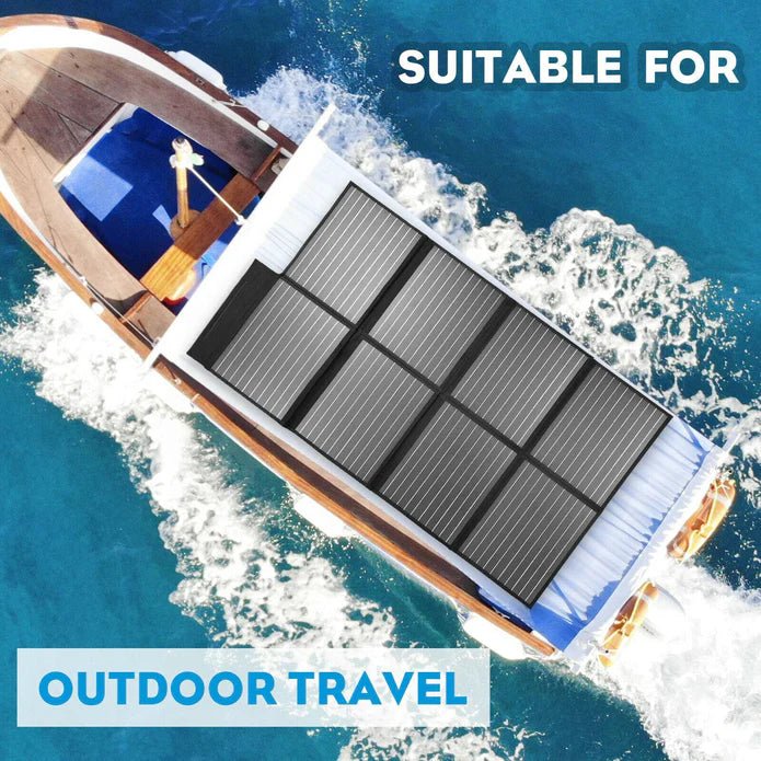 12V 380W Folding Solar Mat Black Silicon Blanket Flexible Solar Panel Kit - Office Catch