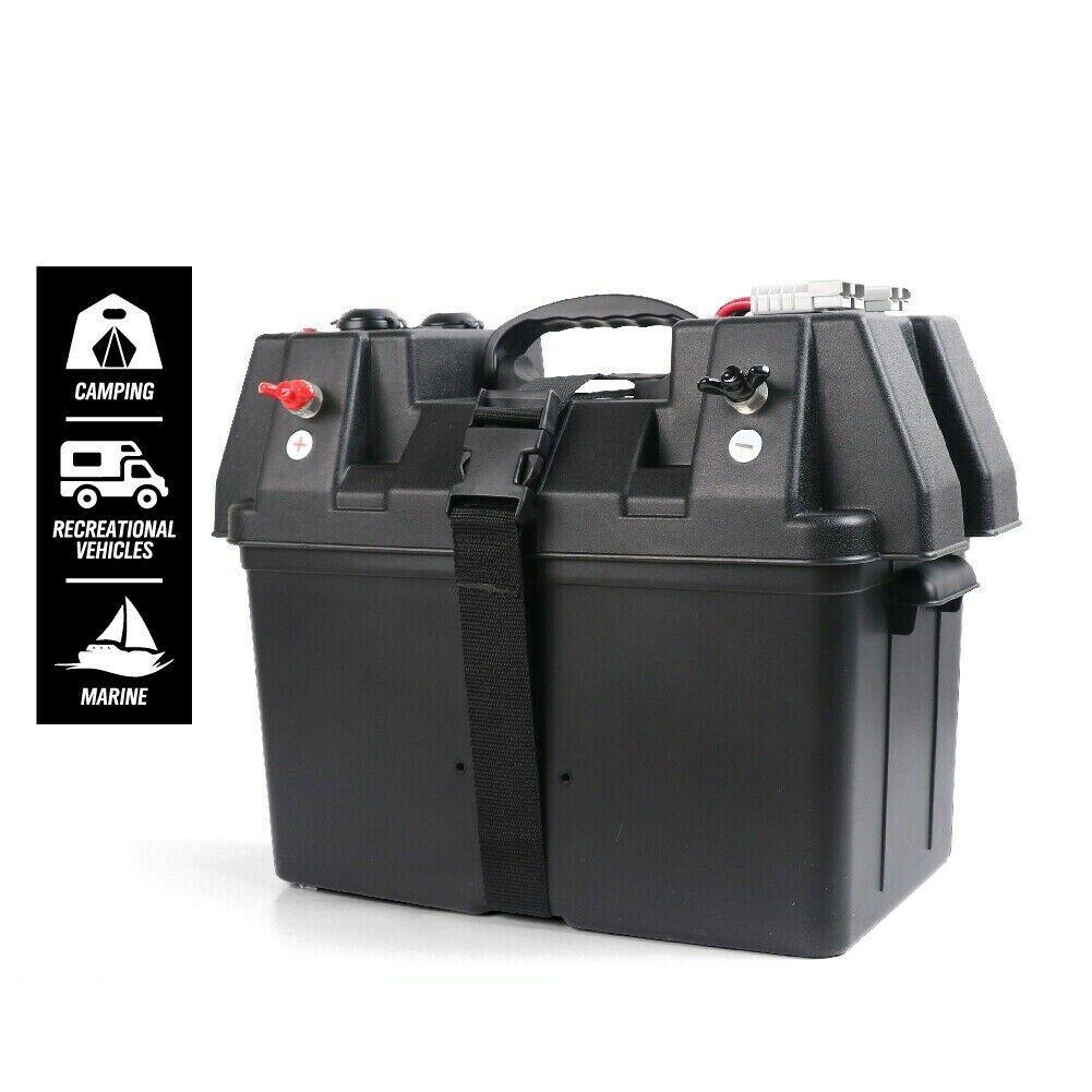 12V Portable Battery Box For Camping With USB Solar - Office Catch