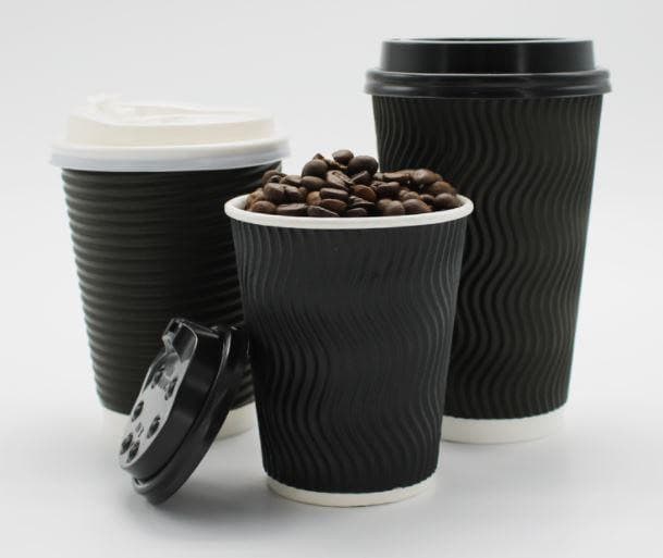 16oz (Large) 100pcs Triple Wall Coffee Cups Disposable Bulk Takeaway - Office Catch