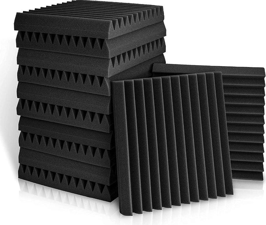 [24 Pack] Studio Acoustic Foam Sound Absorbtion Proofing Panels Tiles Wedge | 30*30*5cm - Office Catch