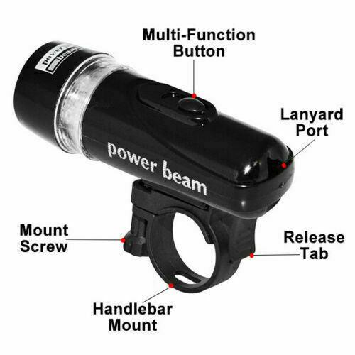 2x Bike Light Head + Rear Safety Alarm Set Bicycle Cycle White Beam 5 LED Lamp - Office Catch