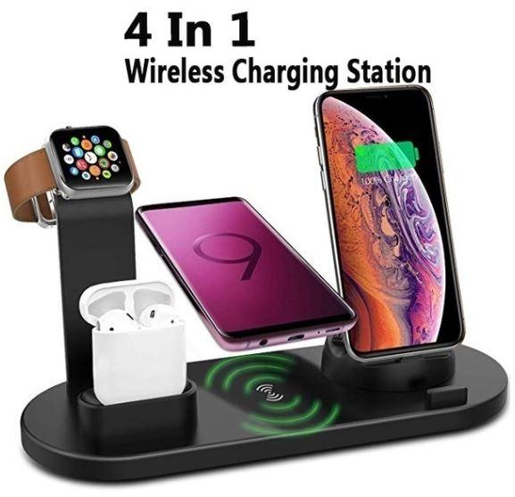 4 in 1 Qi Devices Wireless Charging Station | For Phone, Watch, Headphones etc - Office Catch