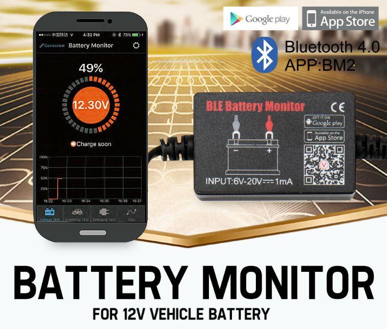 4.0 Voltage Meter Auto Alarm Tester 12V Vehicle Battery Monitor Via Bluetooth - Office Catch