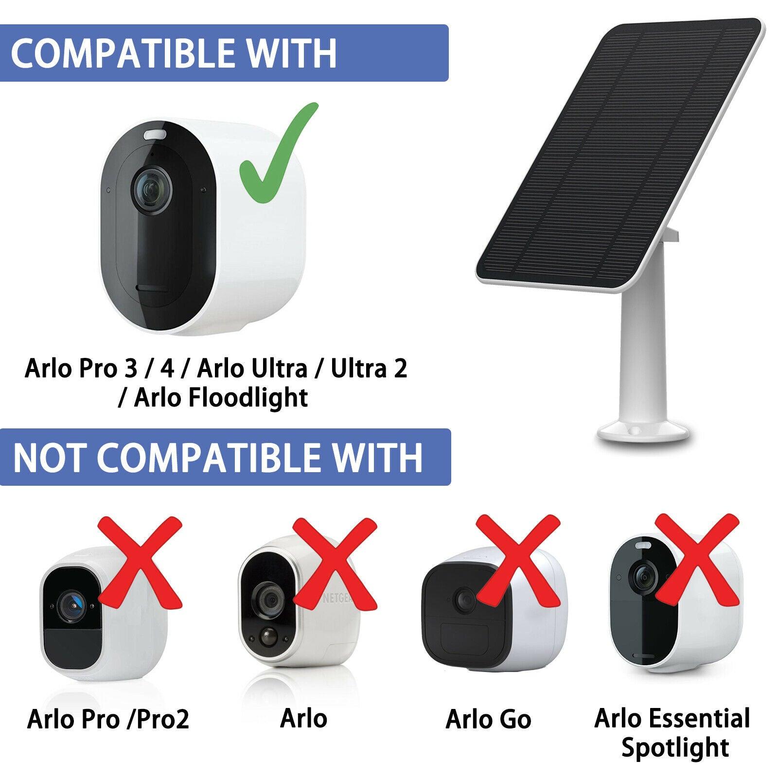 4W Solar Panel for Arlo Ultra / Ultra 2 / Pro 3 / Pro 4 / Floodlight / Go 2 Battery Recharging - Office Catch