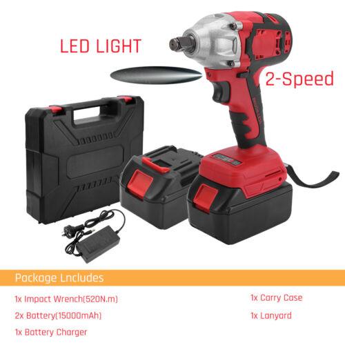 520Nm Cordless Impact Wrench Brushless Rattle Gun 1/2'' Drive + Lithium Battery - Office Catch