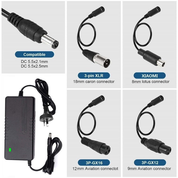 54.6v 2a Charger For 48v Li-ion Battery Charger Dc Socket/connector For 48v 13s Lithium Ebike Battery - Office Catch