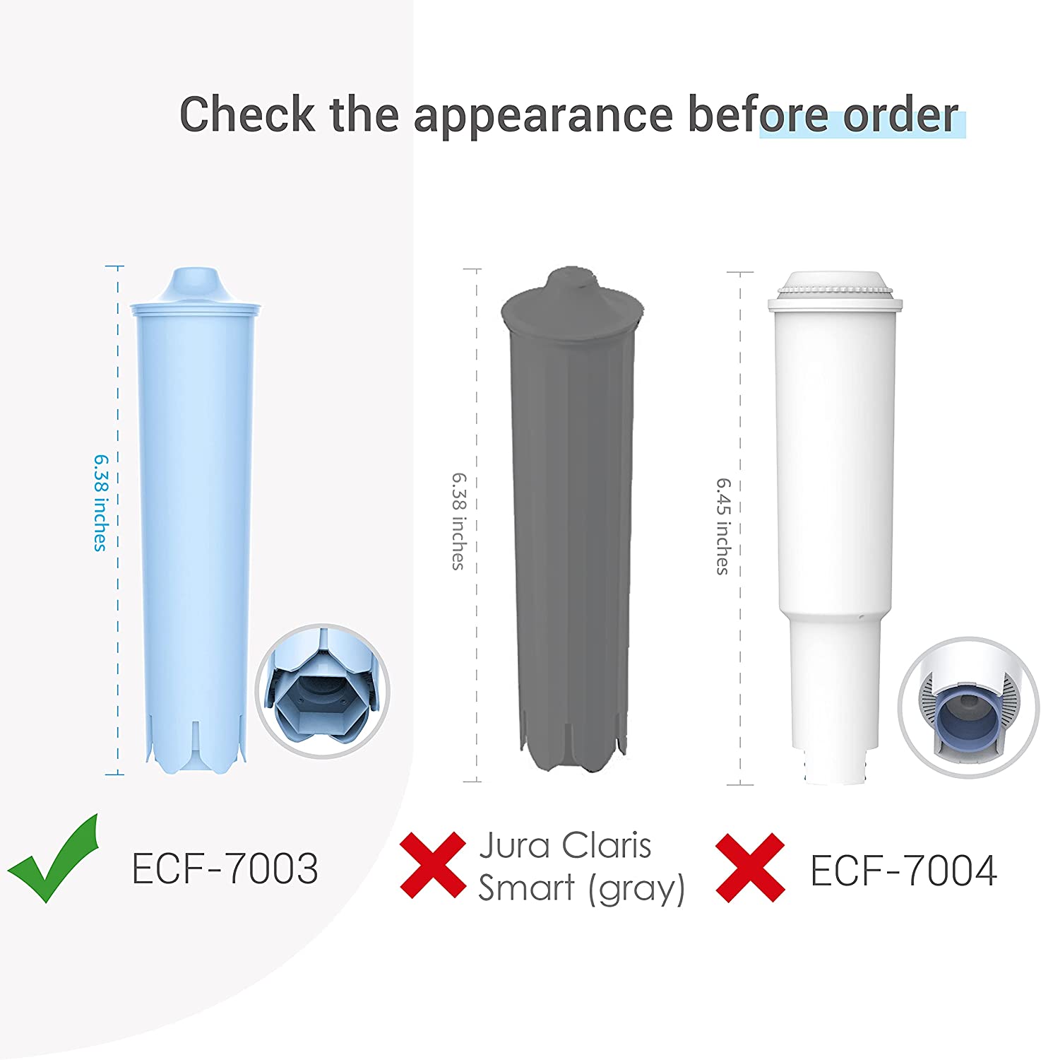 6 Pack Pack Coffee Machine Water Filter Replacement for Jura Clearyl Blue 71445, 67879, ENA3, ENA4, ENA5, J6, J9, J95 - Office Catch