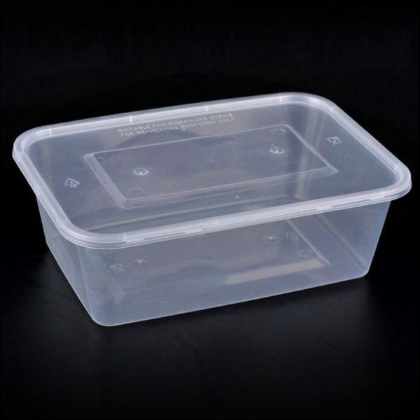 Disposable Plastic Container with lid 650ml (100pcs)