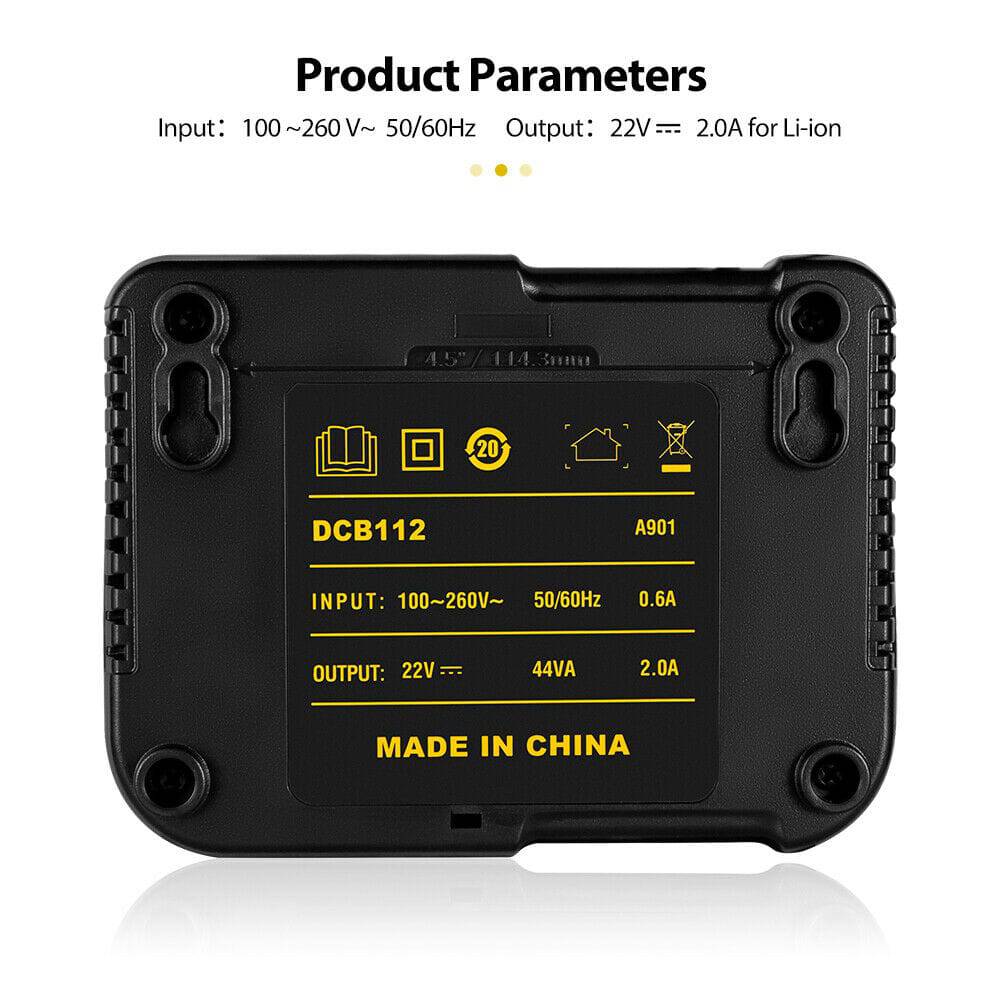 Battery charger For DeWalt 10.8v-18v DCB112 Li-ion DCB115-XE - Office Catch