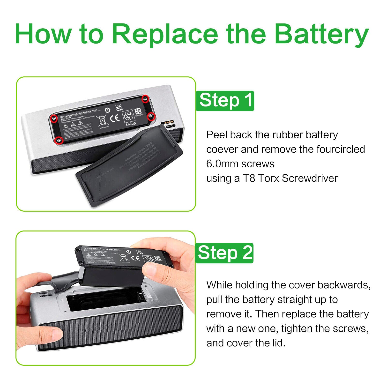 Battery for Bose Soundlink Mini 1 Speaker 413295 061384 061385 061386 061834 22W - Office Catch