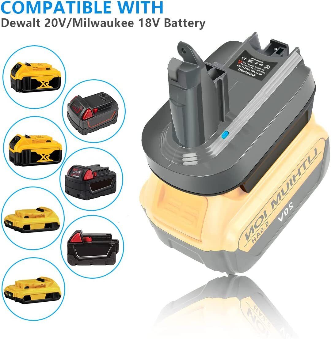 Bosch Milwaukee DeWalt Adapter Convert To Dyson V6 - Office Catch