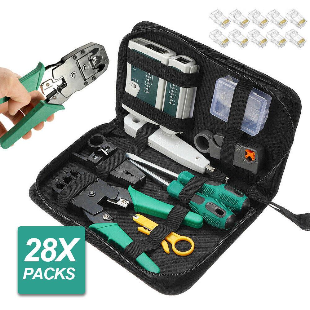 Lan Network Cable Tool Tester Crimper RJ45 Ethernet LAN Kit Crimping S