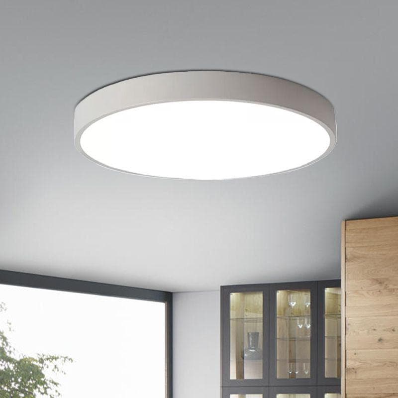 Ceiling Light LED Dimmable/Cool White 24W Black Shell Round Indoor Light | White - Office Catch