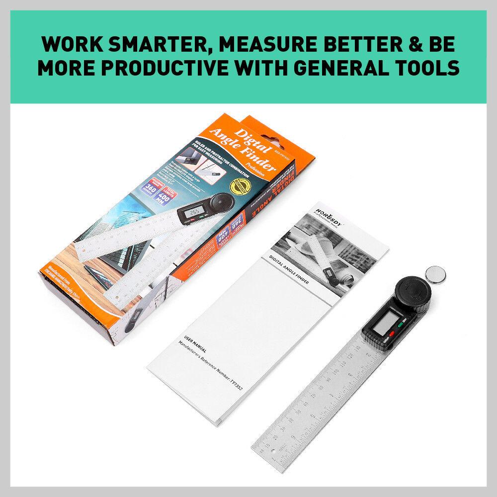 Digital Angle Finder 200 mm Ruler Protractor Measure Meter Stainless Steel | 0-360° - Office Catch