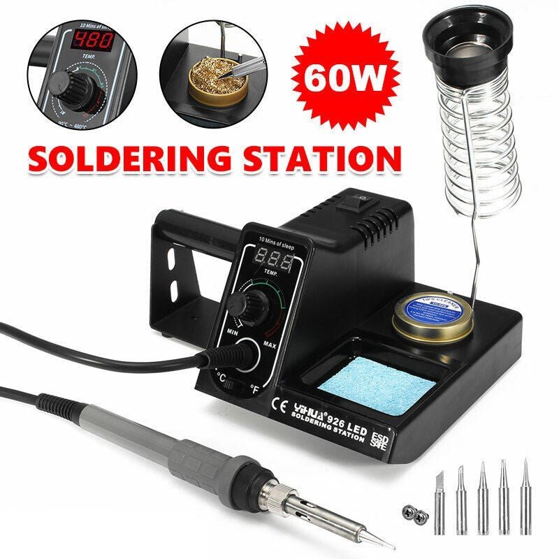 Solder Rework Board 60W Soldering Iron Solder Rework Station Variable Temperature LED Disp