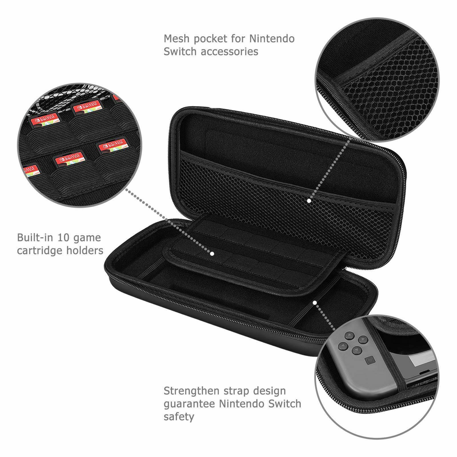For Nintendo Switch Travel Carry Case EVA Bag+Cover+Screen Protector+Accessories - Office Catch