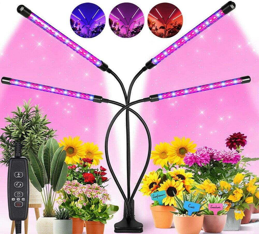 Four Head LED Plant Grow Light Indoor Lamp For Fruit Veg Flowers - Office Catch