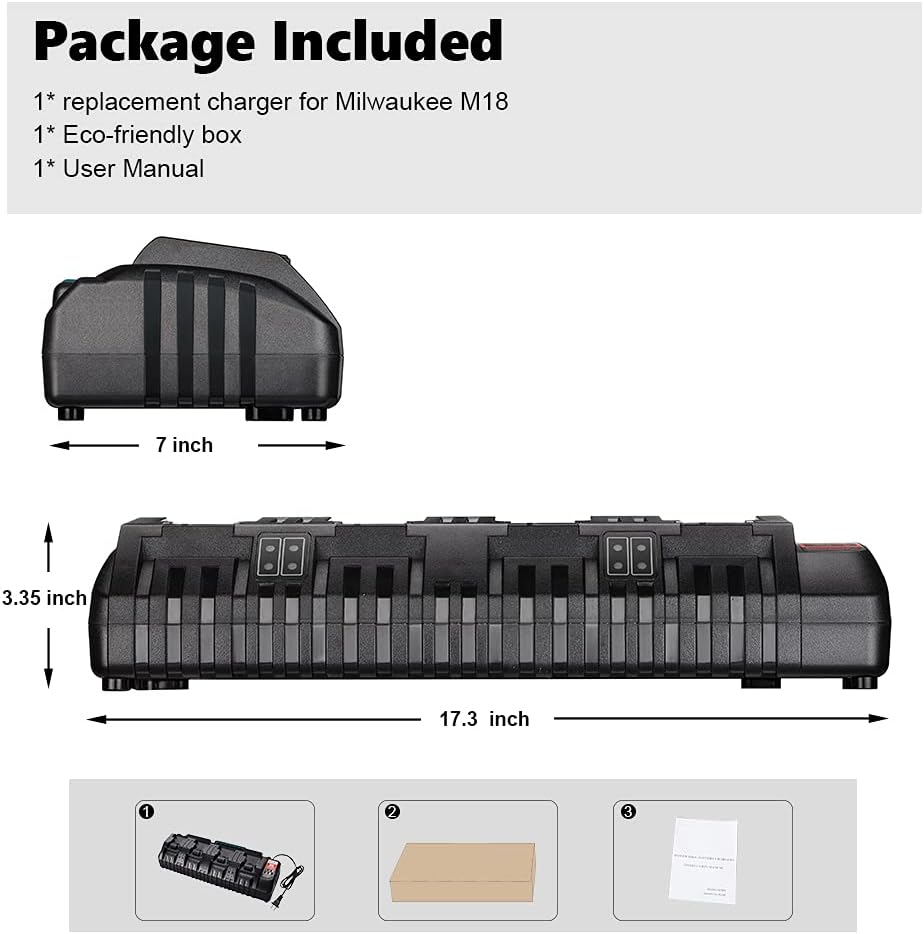 M18 Battery Charger 4 Ports Charger M18 Rapid Charger For Milwaukee 18V Battery - Office Catch