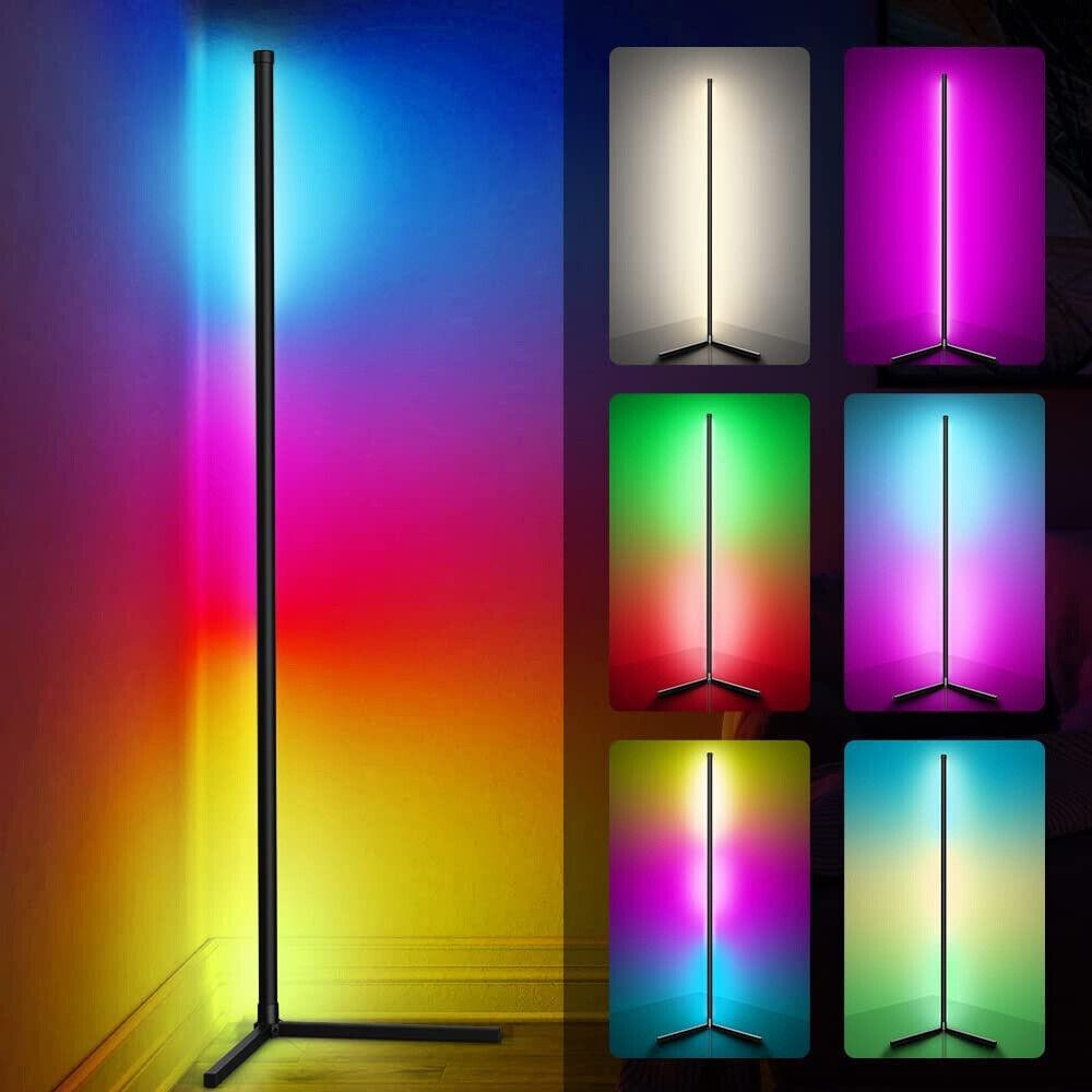 RGB LED Floor Corner Lamp Light Stand Streaming Room Game with Reomte Control | 160cm tall - Office Catch