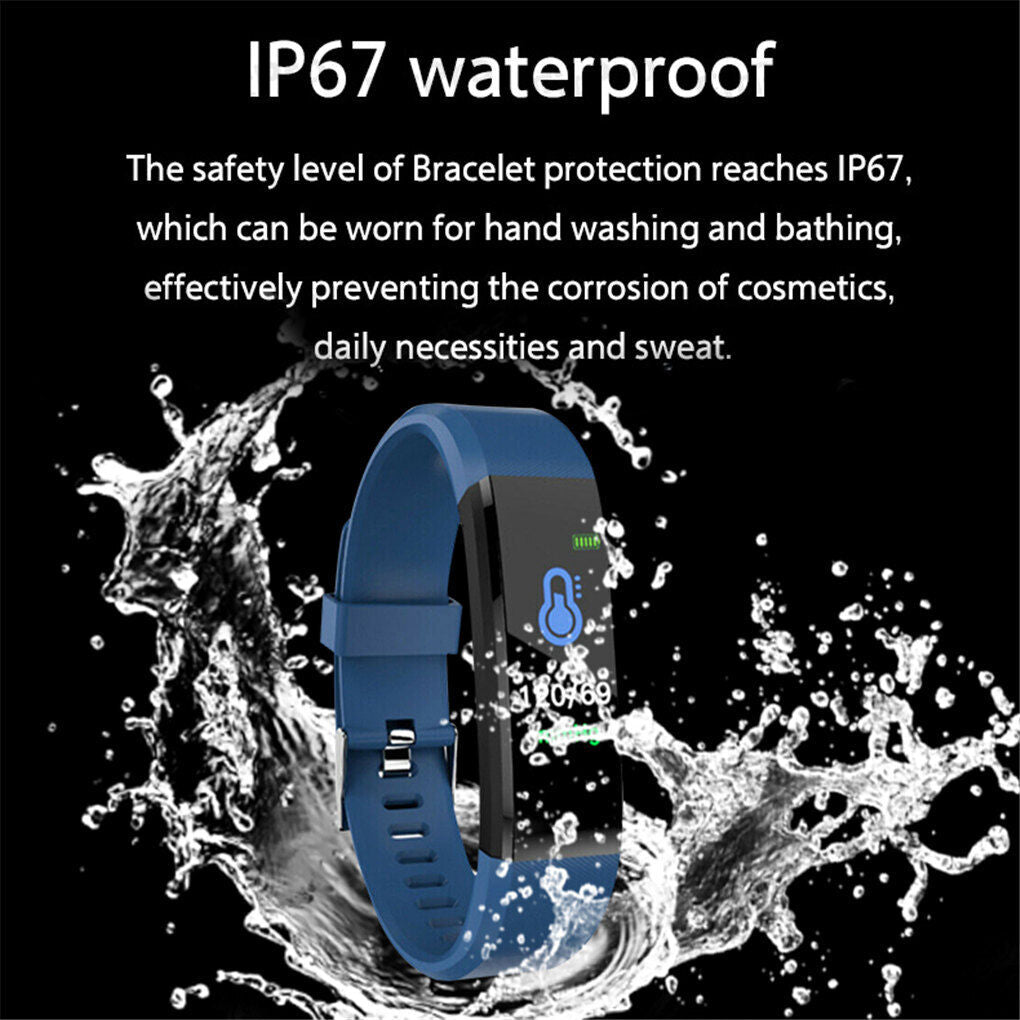 Smart Watch Sport Band Fitness Activity Tracker Kids Fit For Bit iOS Android | Black - Office Catch