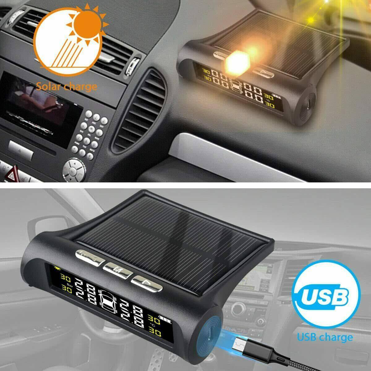 TPMS Wireless Tyre Pressure With Monitor System LCD Tester Including 4 Sensors For Car - Office Catch