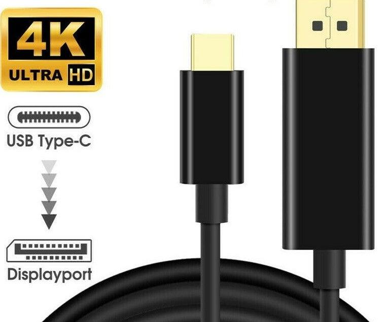 USB C to DP Cable USB3.1 Type C to DisplayPort DP 4K UHD for Macbook - Office Catch