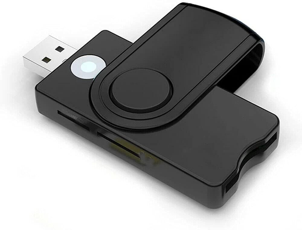 USB Smart Card Reader SD/TF/CAC/DOD/HC/MMC Micro SD Memory ID Bank Sim Card Adapter - Office Catch