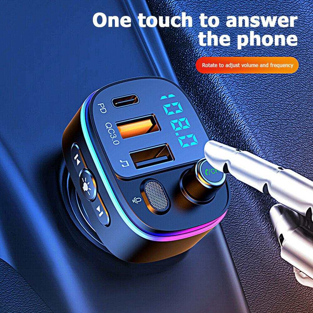 Wireless Car Bluetooth Handsfree FM Transmitter MP3 Adapter DUAL Fast Charger - Office Catch